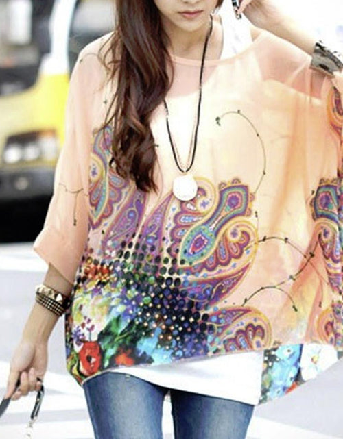 Load image into Gallery viewer, Womens Paisley Print Chiffon Top
