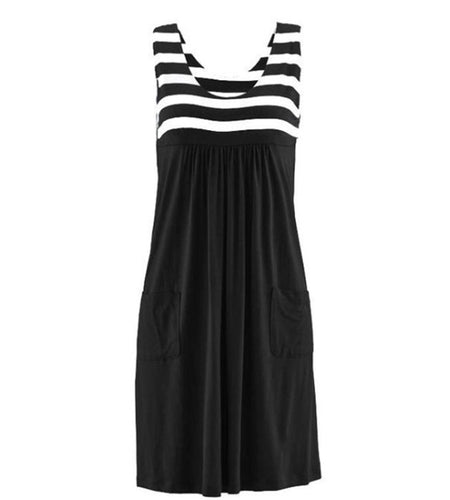 Fashion striped sleeveless dress Size runs 1-2 times Smaller