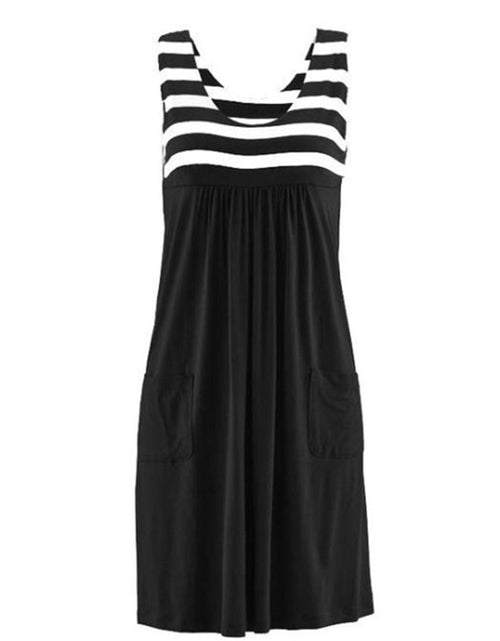 Load image into Gallery viewer, Fashion striped sleeveless dress Size runs 1-2 times Smaller
