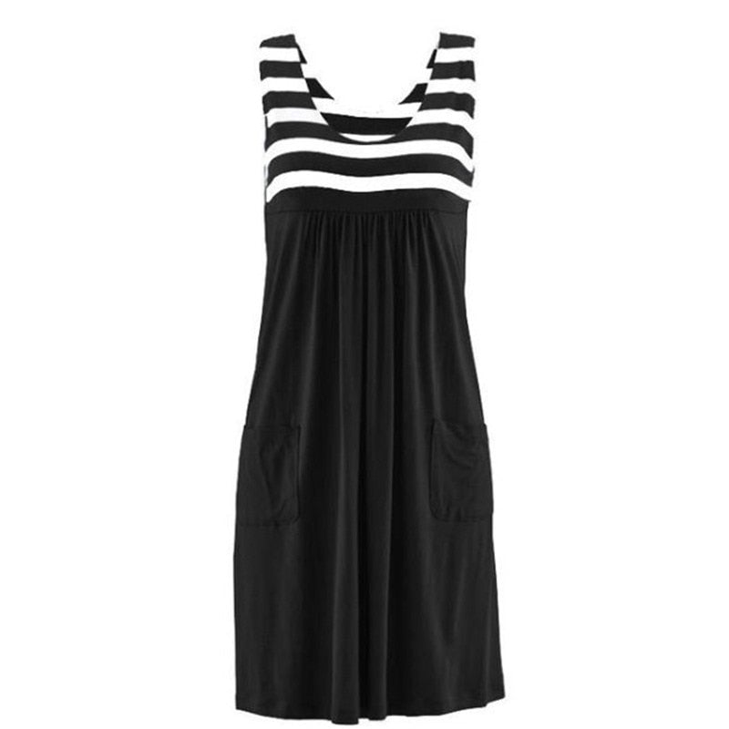 Fashion striped sleeveless dress Size runs 1-2 times Smaller