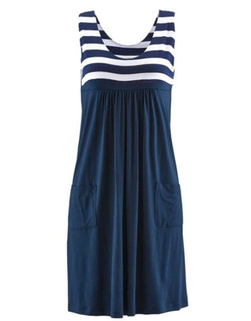 Load image into Gallery viewer, Fashion striped sleeveless dress Size runs 1-2 times Smaller
