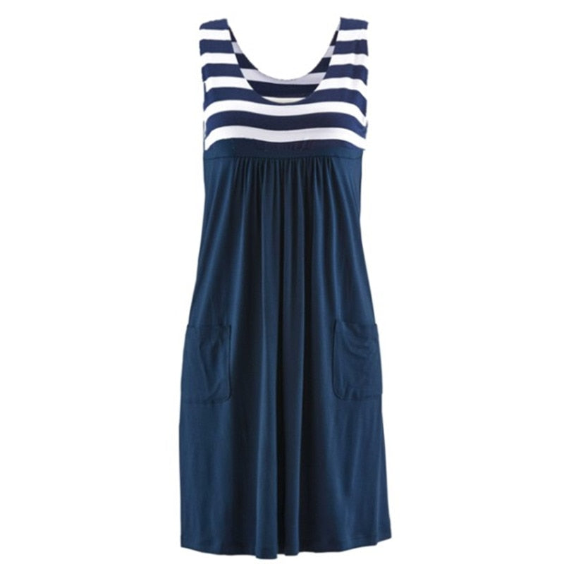 Fashion striped sleeveless dress Size runs 1-2 times Smaller