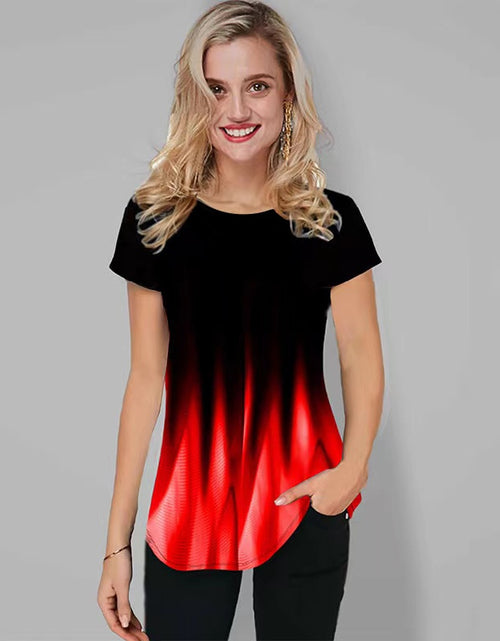 Load image into Gallery viewer, Women T-shirt 3D Fashion Printing New Short Sleeve O-Neck Top
