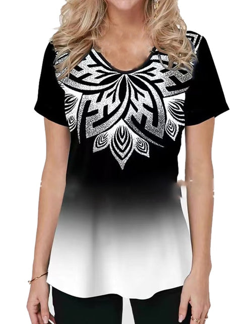 Load image into Gallery viewer, Women T-shirt 3D Fashion Printing New Short Sleeve O-Neck Top
