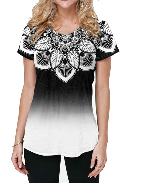 Load image into Gallery viewer, Women T-shirt 3D Fashion Printing New Short Sleeve O-Neck Top
