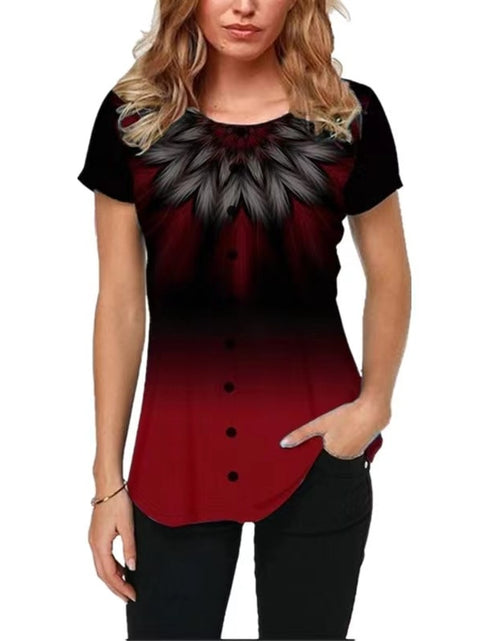 Load image into Gallery viewer, Women T-shirt 3D Fashion Printing New Short Sleeve O-Neck Top
