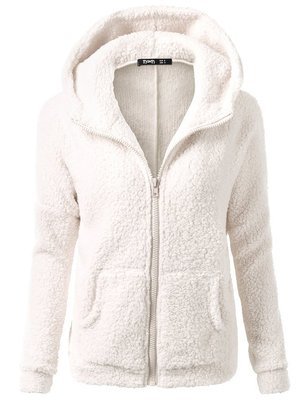 Load image into Gallery viewer, Sweatershirt Zipper Coat Solid Soft Fleece Women Coat
