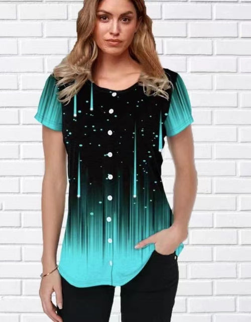 Load image into Gallery viewer, Women T-shirt 3D Fashion Printing New Short Sleeve O-Neck Top
