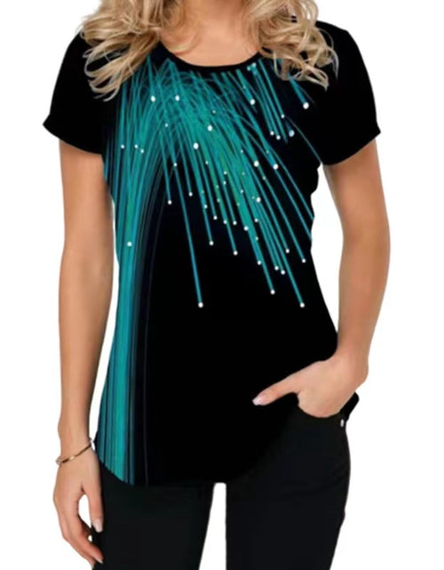 Load image into Gallery viewer, Women T-shirt 3D Fashion Printing New Short Sleeve O-Neck Top
