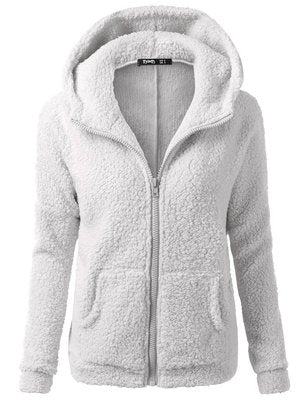 Load image into Gallery viewer, Sweatershirt Zipper Coat Solid Soft Fleece Women Coat
