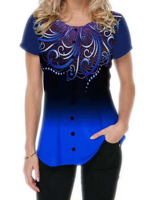 Load image into Gallery viewer, Women T-shirt 3D Fashion Printing New Short Sleeve O-Neck Top
