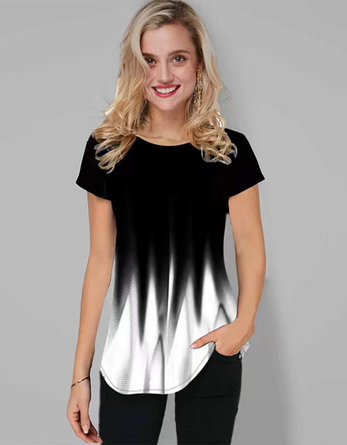 Load image into Gallery viewer, Women T-shirt 3D Fashion Printing New Short Sleeve O-Neck Top
