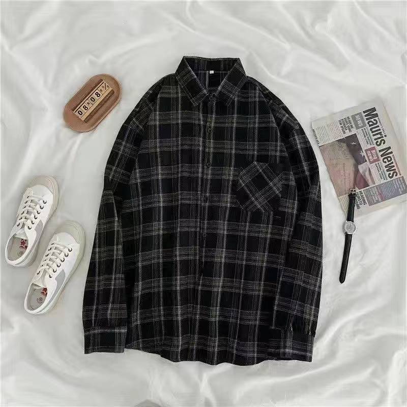 Plaid Shirts Women  Long Sleeve Oversize Button Up