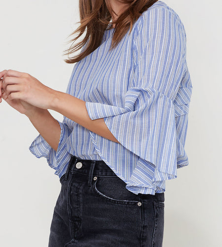 Women's 3/4 Bell Sleeve Knot Back Top